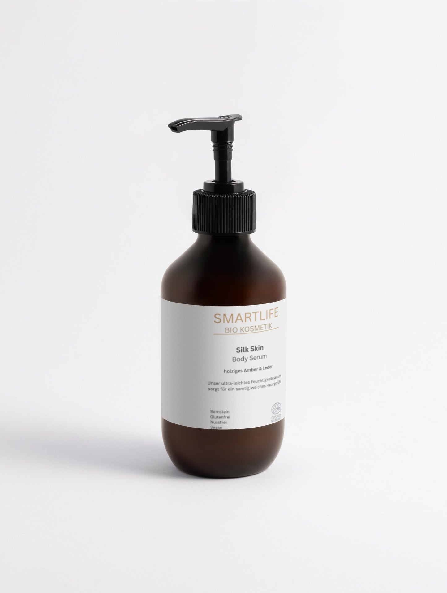 🌿🕊️ Silk Skin Body Serum, holziges Amber & Leder